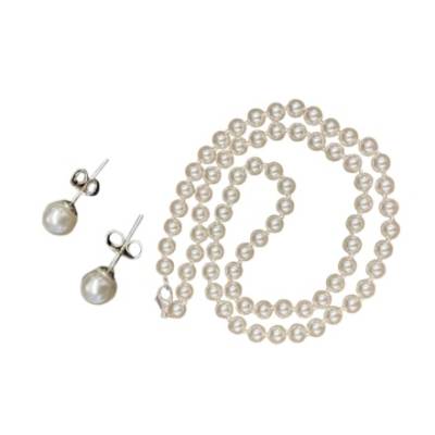 Helmikaulanauha + korvakorut